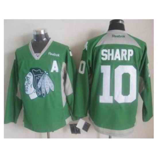 Chicago Blackhawks #10 Patrick Sharp Green Practice Stitched NHL Jersey